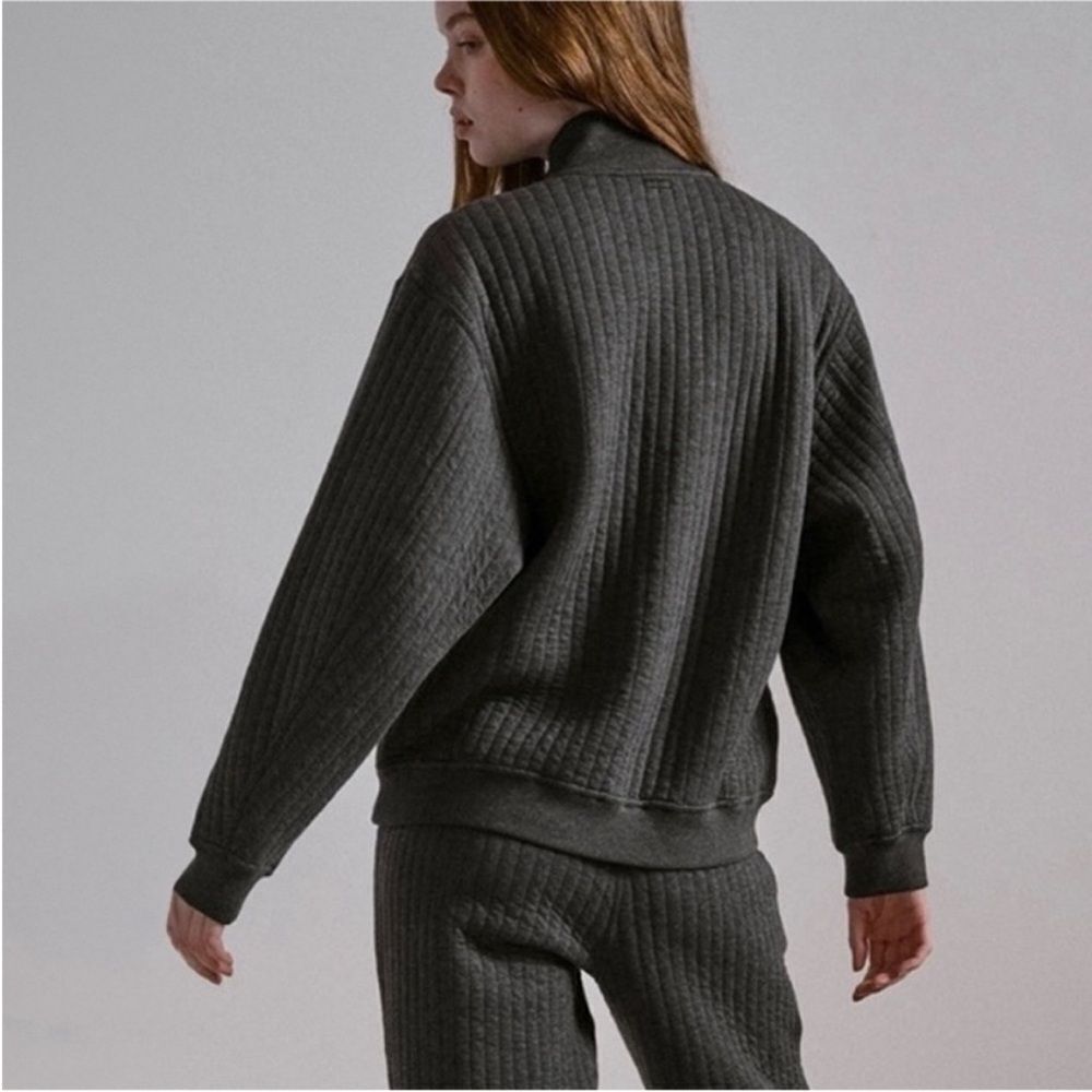 Lunya Restore Double Knit Half Zip Pullover XS/S Mercurial Grey Heather NWT $228 - Picture 4 of 7